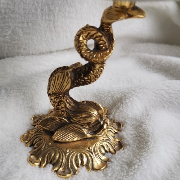 VTG Stylebuilt Accessories NY Dolphin/Koi Scallop Shell Dish Hollywood Regency - Picture 5 of 15